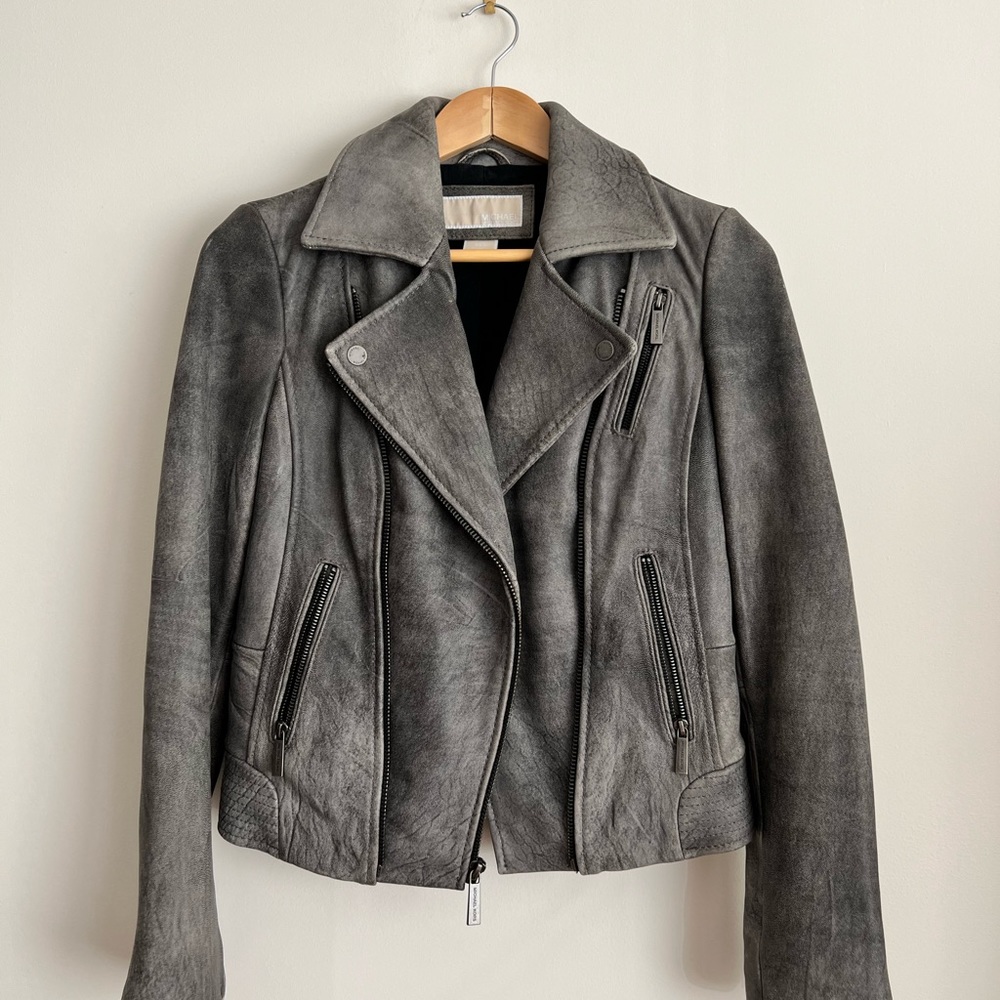 Michael Kors real thick leather jacket NWT